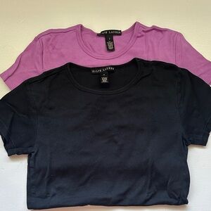 Ralph Lauren black label women’s two  T-shirt’s sm and med purple and black